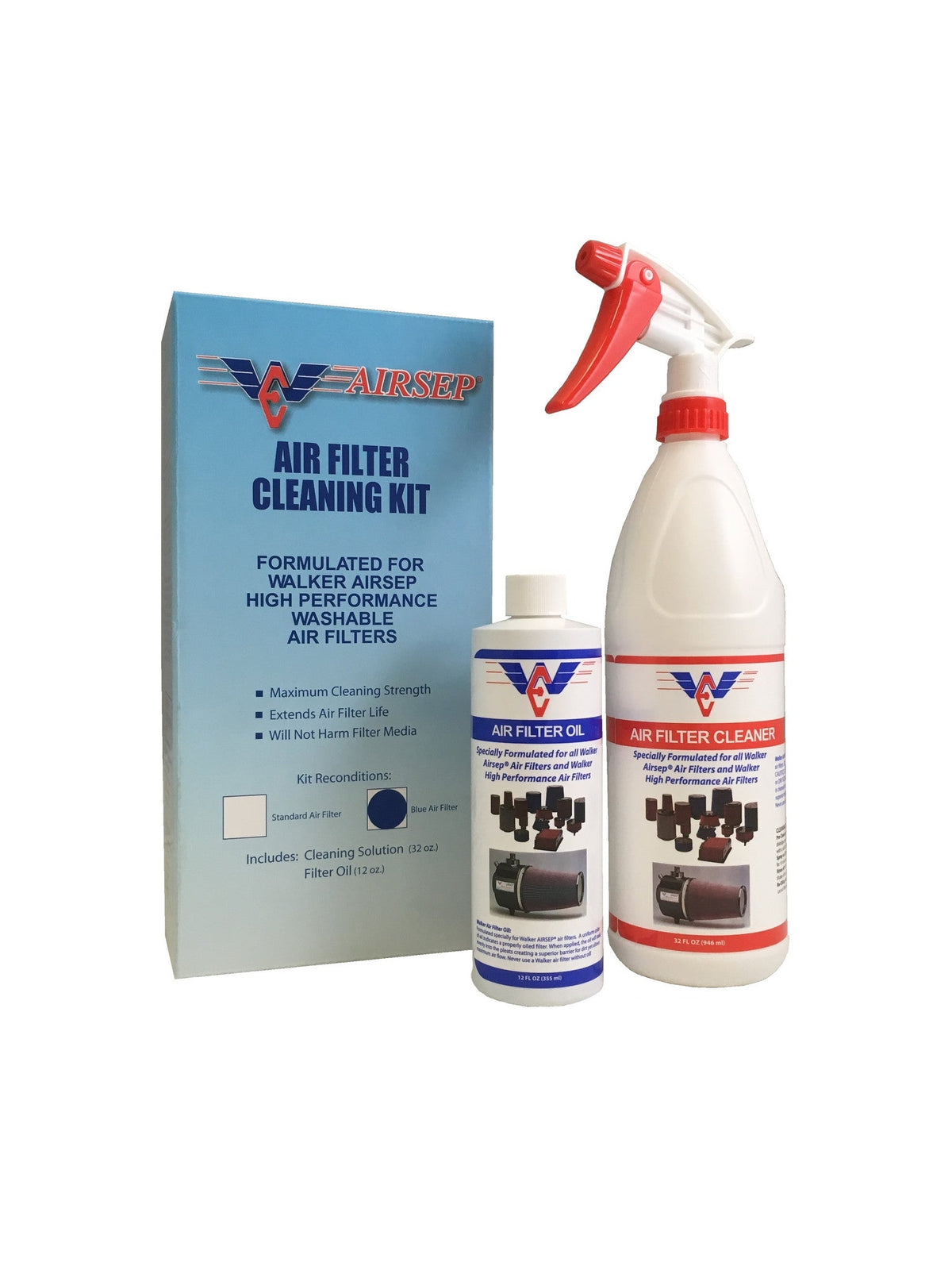 AIRSEP Blue Oil, Air Filter Cleaning Kit Part BAF2016 — Walker
